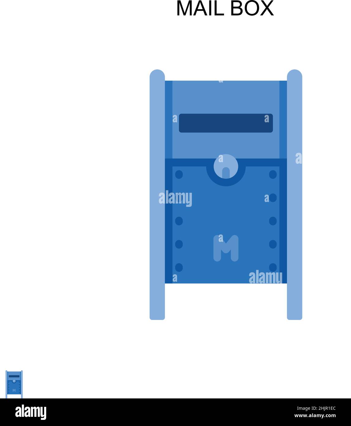 Icona vettore semplice casella di posta. Modello di disegno del simbolo di illustrazione per l'elemento dell'interfaccia utente mobile Web. Illustrazione Vettoriale