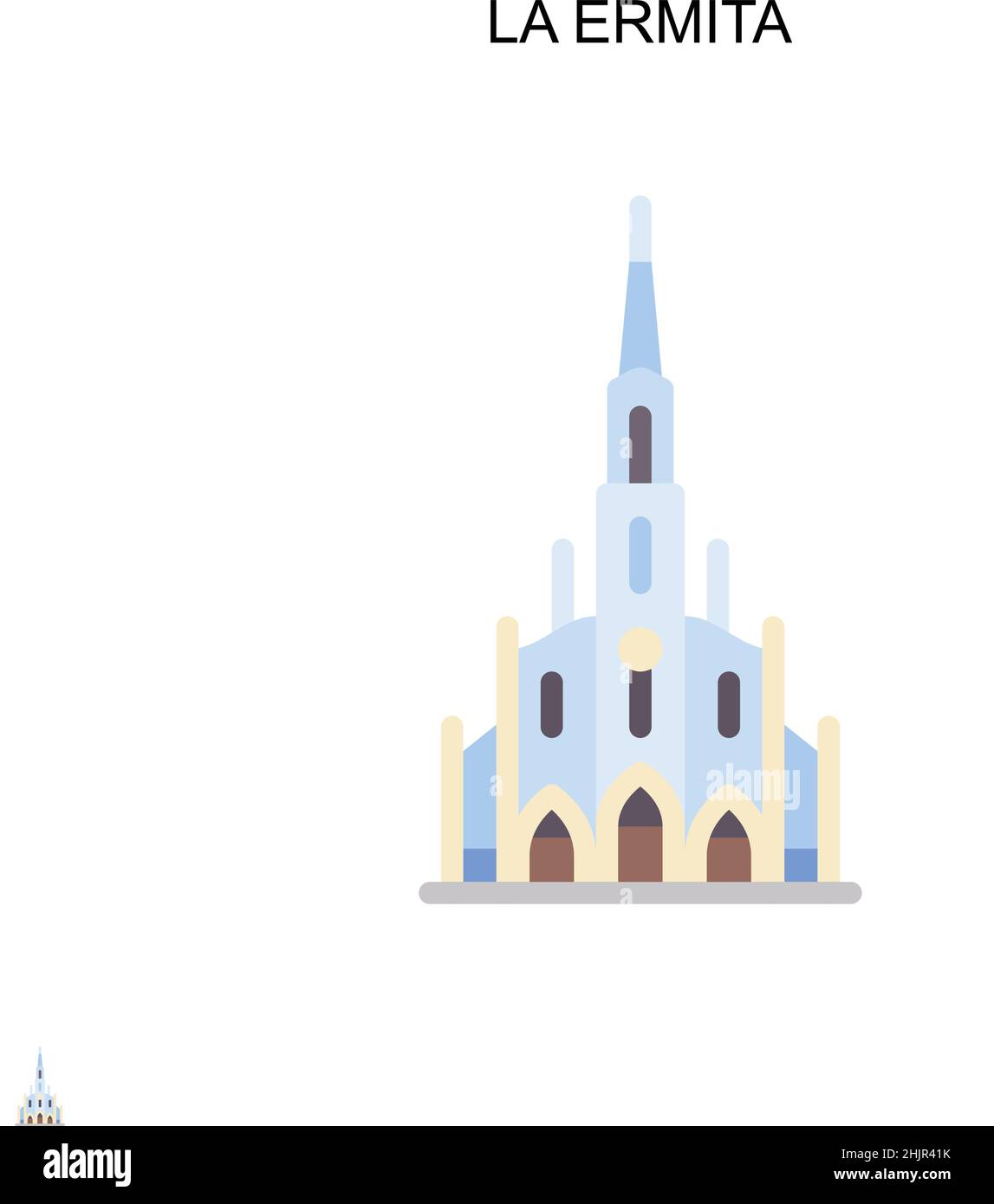 La ermita semplice vettore icona. Modello di disegno del simbolo di illustrazione per l'elemento dell'interfaccia utente mobile Web. Illustrazione Vettoriale