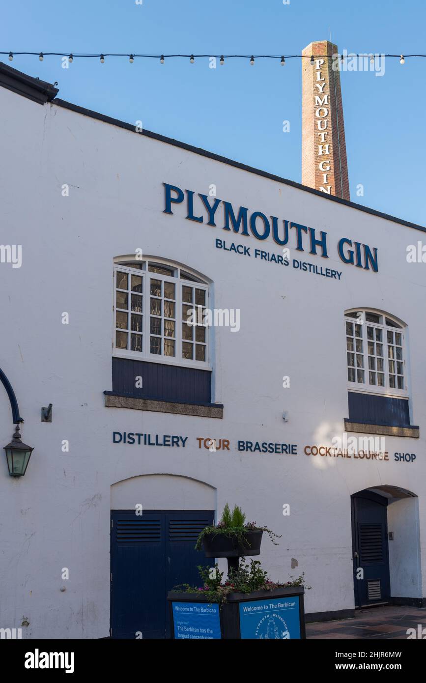 Distilleria Plymouth Gin nella zona barbicana di Plymouth, Devon Foto Stock