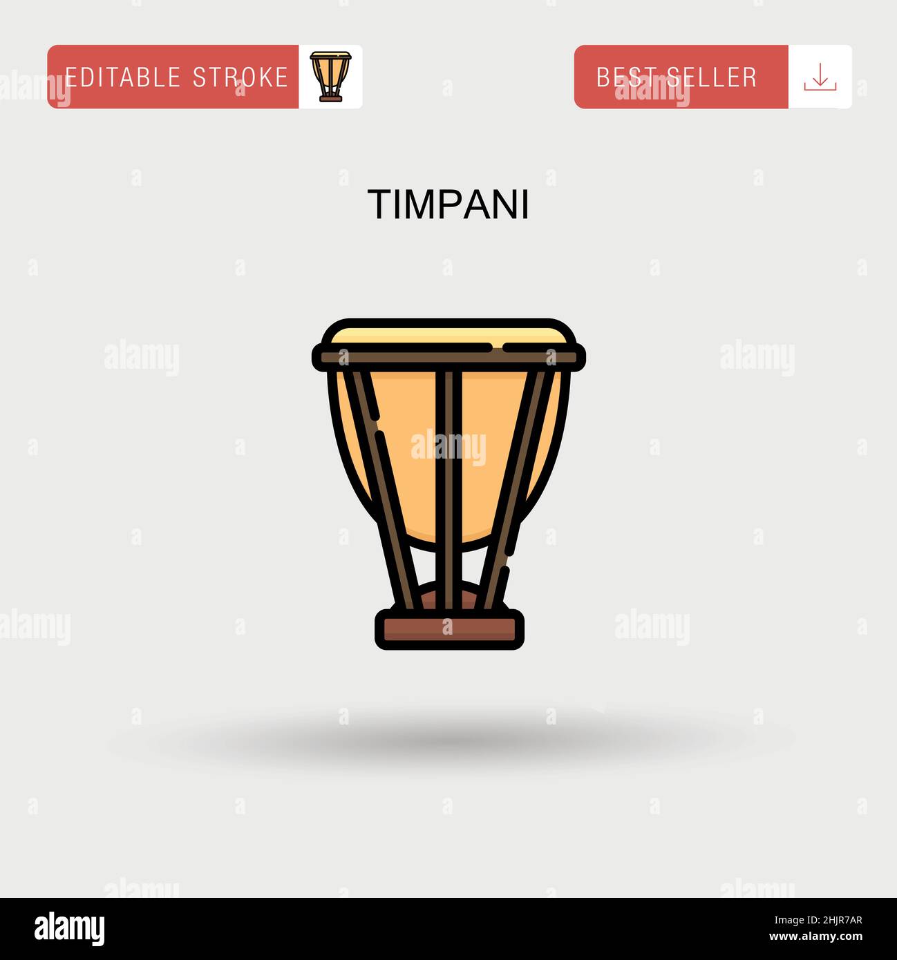 Timpani semplice icona vettoriale. Illustrazione Vettoriale