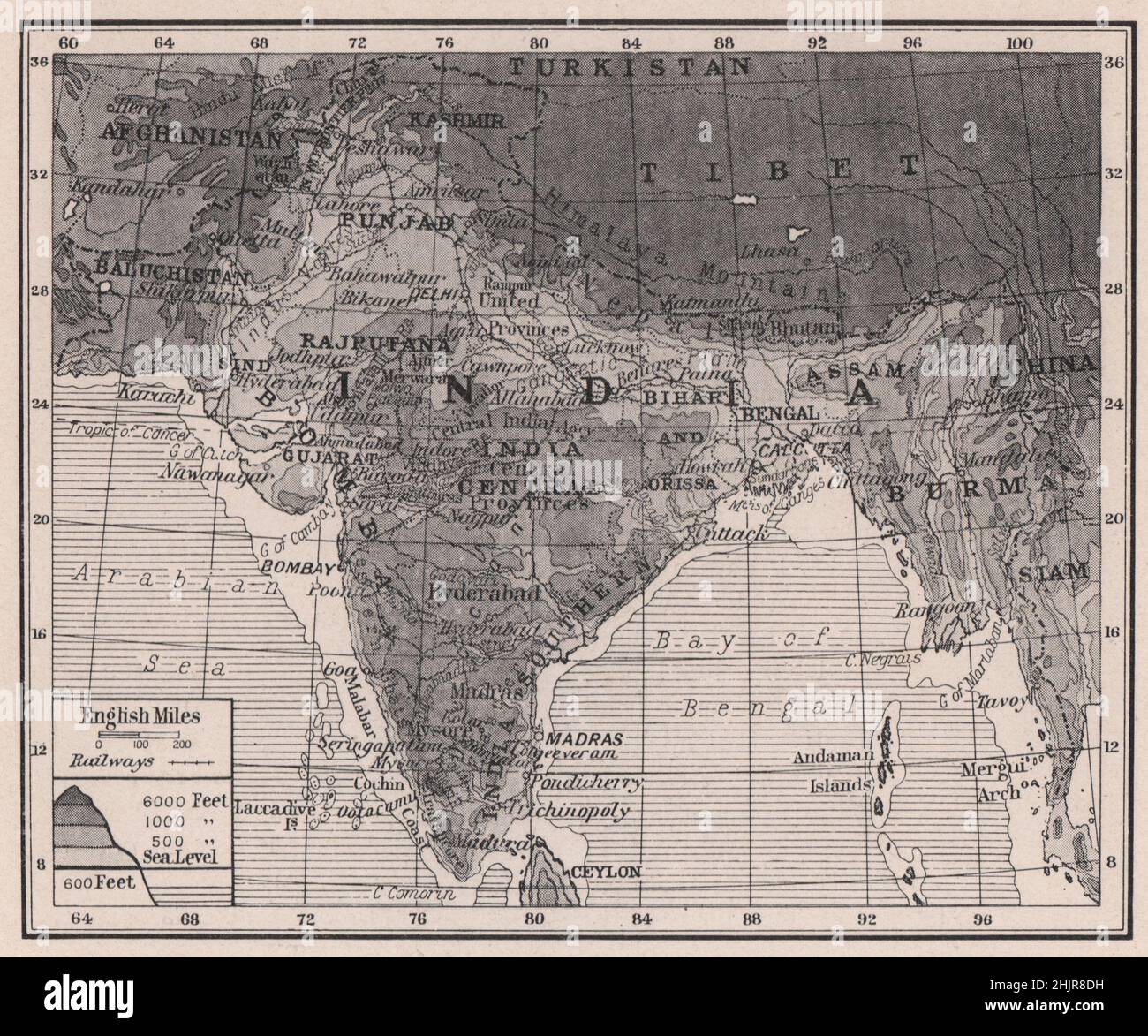 India, reliquia di un vecchio continente e di un mare scomparso (1923) Foto Stock