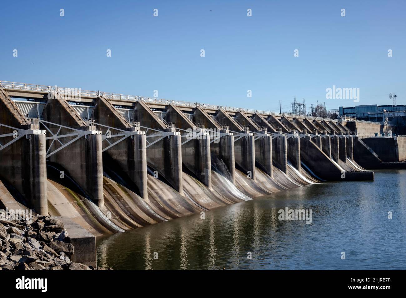 Diga di Kerr in Oklahoma. Buon posto per la pesca quando la stagione comincia Foto Stock