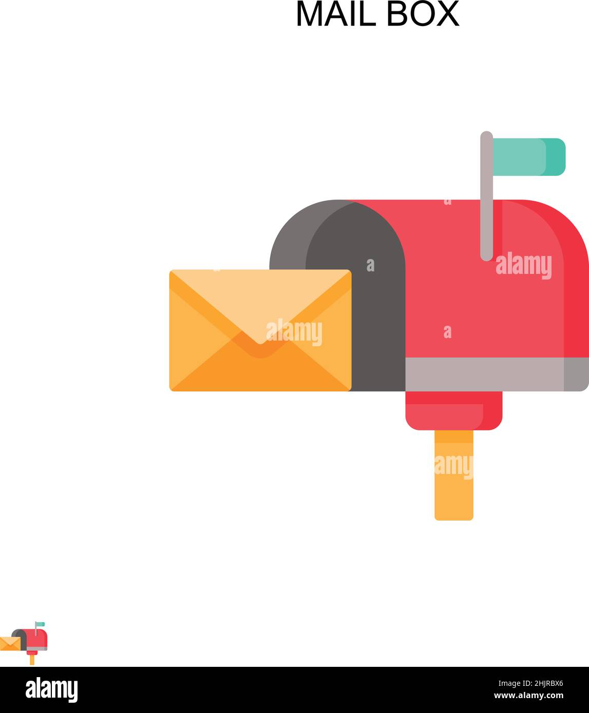 Icona vettore semplice casella di posta. Modello di disegno del simbolo di illustrazione per l'elemento dell'interfaccia utente mobile Web. Illustrazione Vettoriale