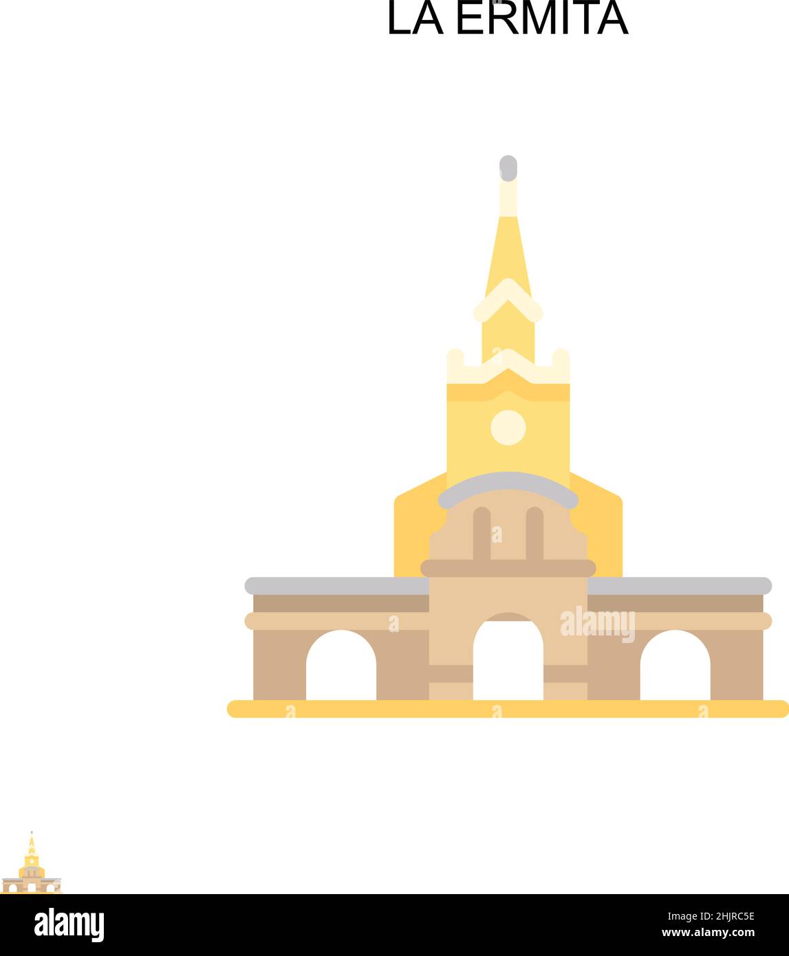La ermita semplice vettore icona. Modello di disegno del simbolo di illustrazione per l'elemento dell'interfaccia utente mobile Web. Illustrazione Vettoriale