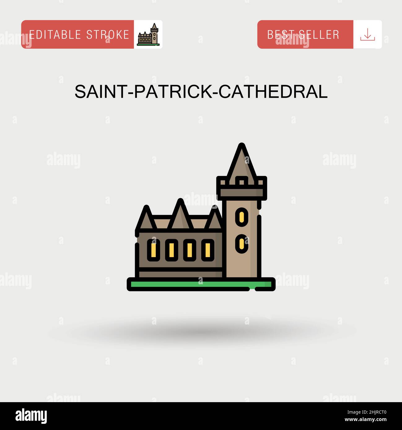 Saint-patrick-cattedrale semplice vettore icona. Illustrazione Vettoriale