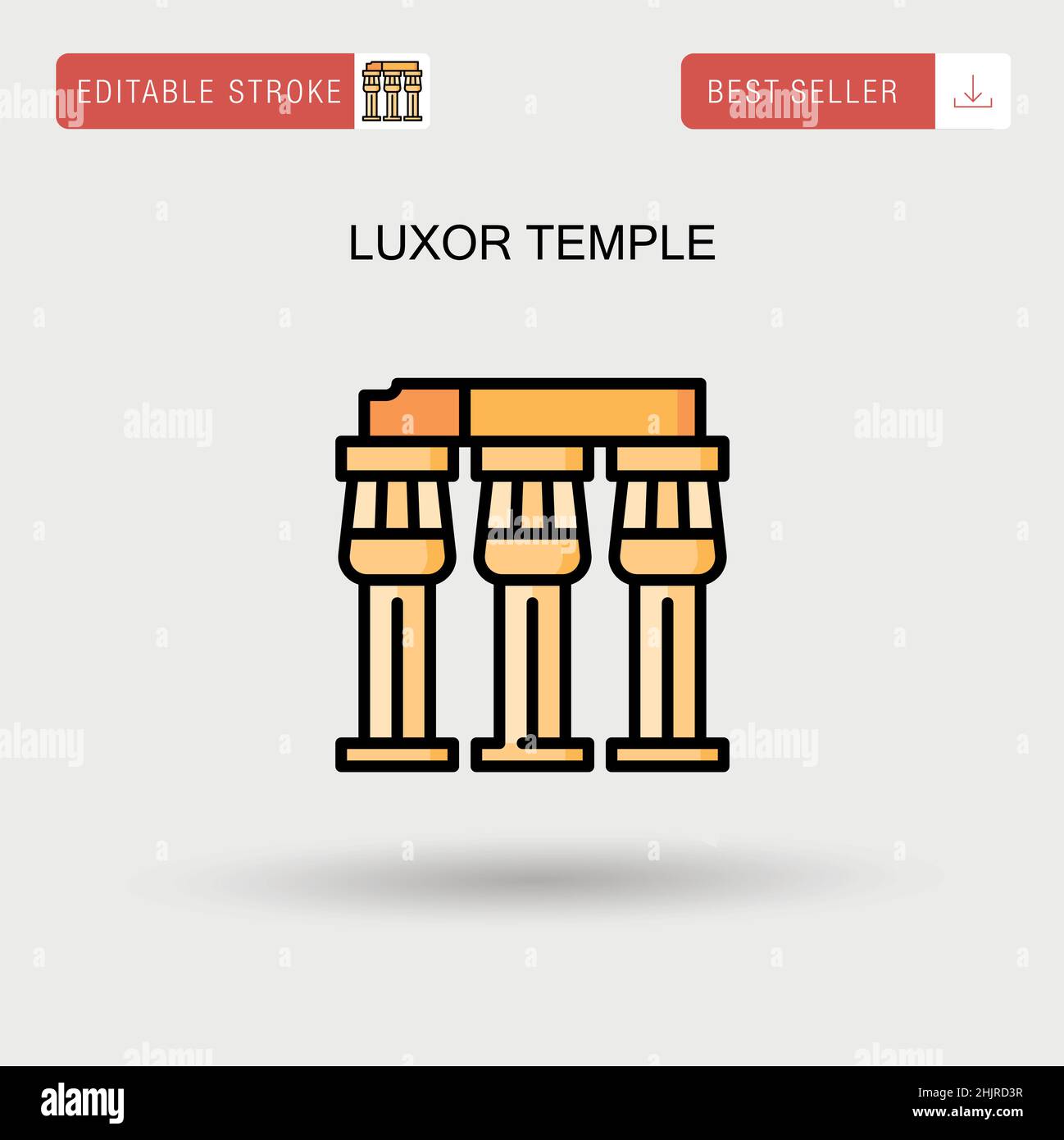 Tempio di Luxor semplice icona vettoriale. Illustrazione Vettoriale