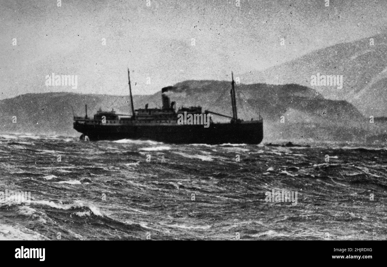 Nave a vapore Princess Sophia, bloccata su Vanderbilt Reef, Lynn Canal, Alaska 24 ottobre 1918. Foto Stock