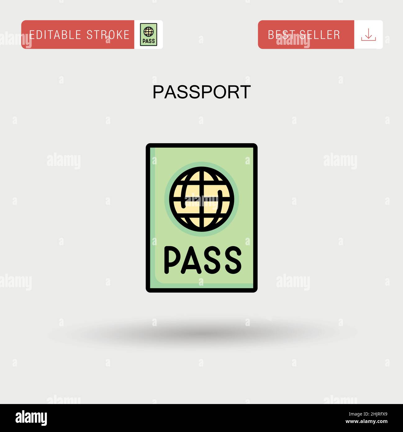 Icona vettore semplice Passport. Illustrazione Vettoriale