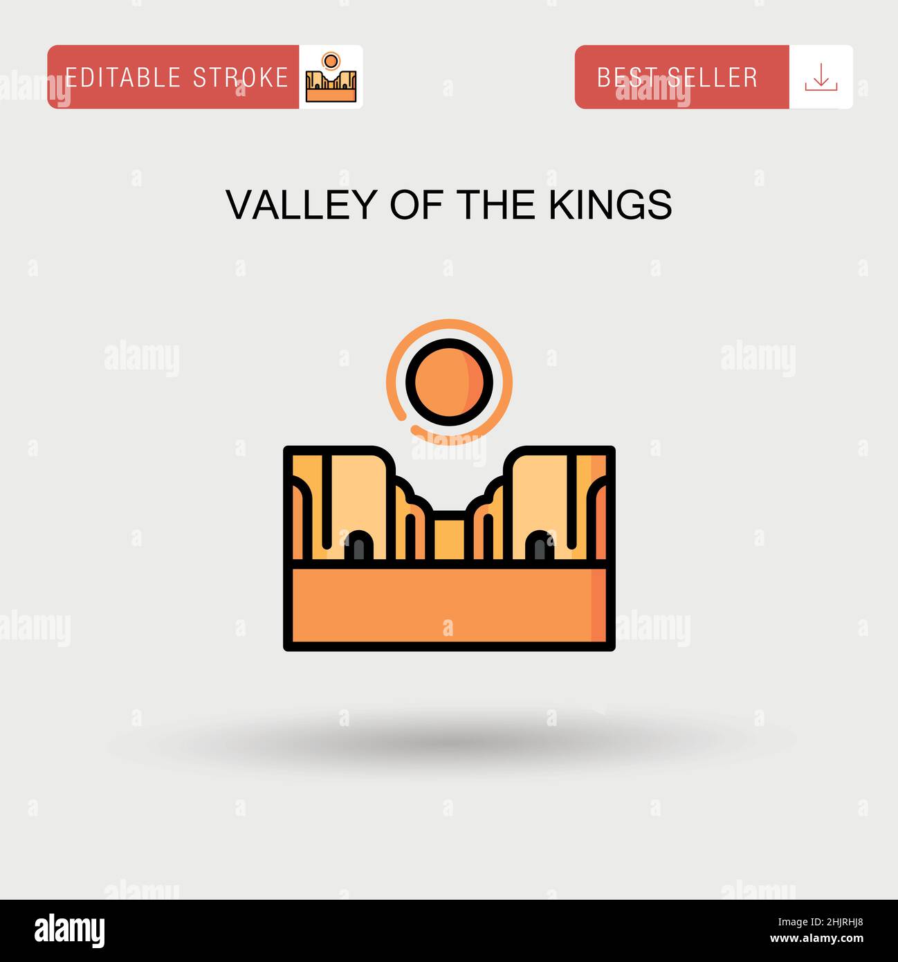 Valle dei re semplice vettore icona. Illustrazione Vettoriale