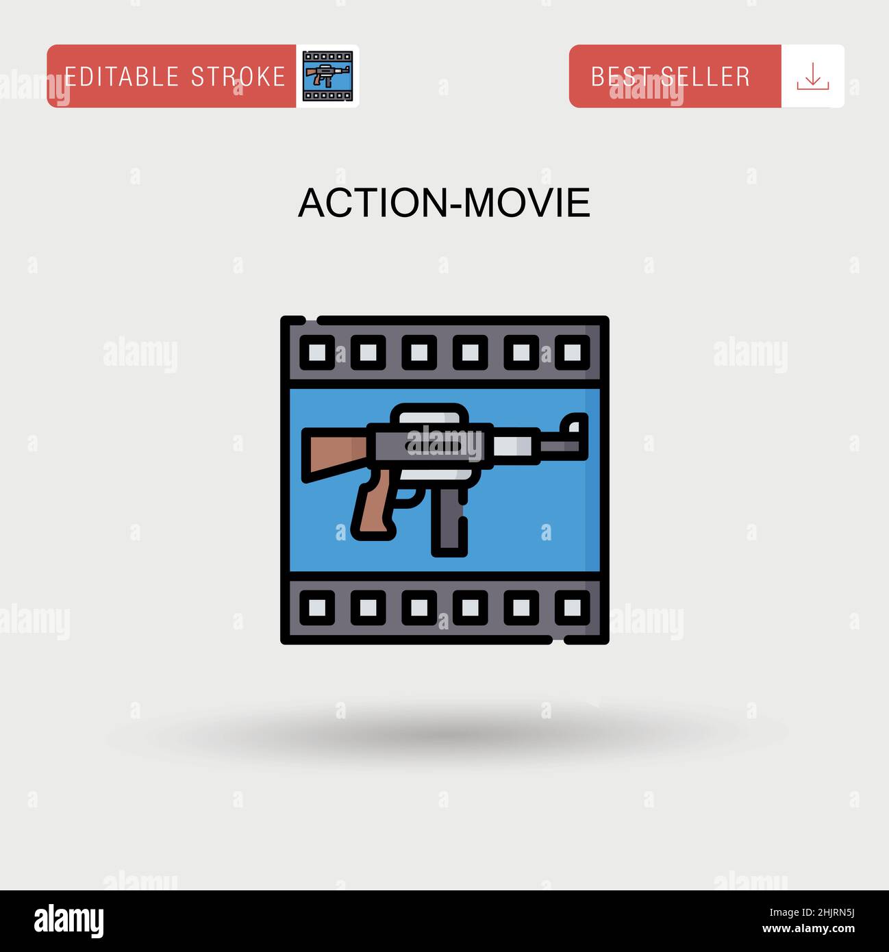 Icona vettoriale semplice del filmato d'azione. Illustrazione Vettoriale