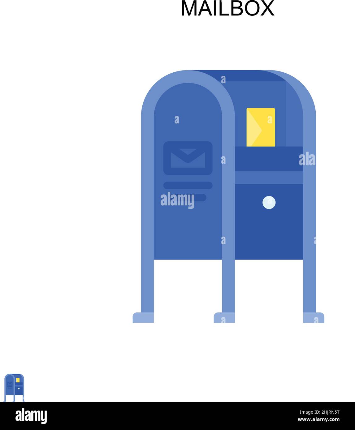 Icona vettore semplice casella postale. Modello di disegno del simbolo di illustrazione per l'elemento dell'interfaccia utente mobile Web. Illustrazione Vettoriale