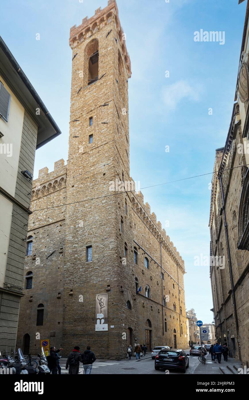 Firenze, Italia. Gennaio 2022. Vista esterna del Museo Nazionale del Bargello nel centro della città Foto Stock