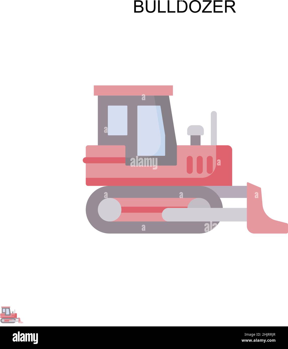 Icona vettore semplice bulldozer. Modello di disegno del simbolo di illustrazione per l'elemento dell'interfaccia utente mobile Web. Illustrazione Vettoriale