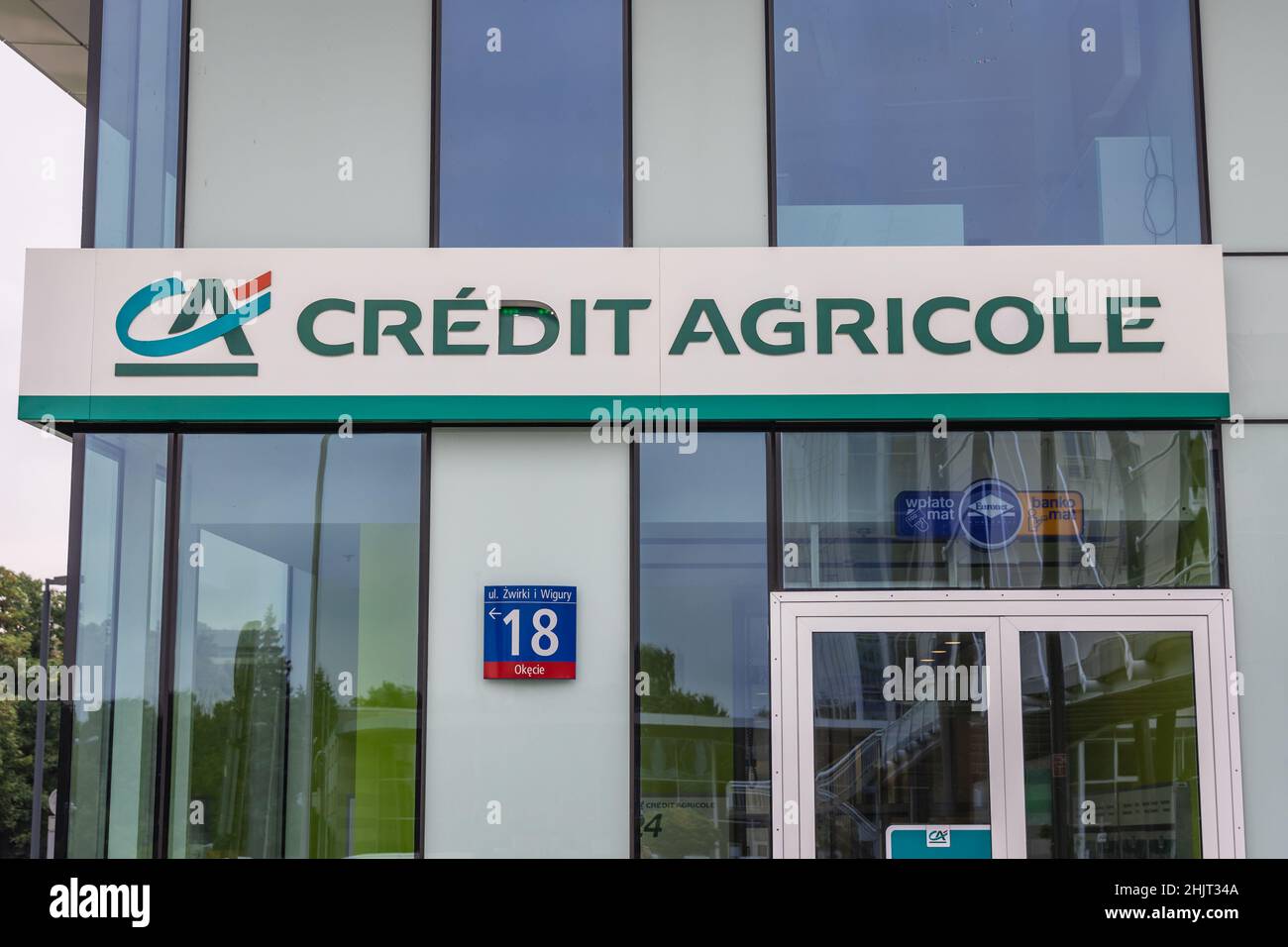 Filiale Credit agricole a Varsavia, Polonia Foto stock - Alamy
