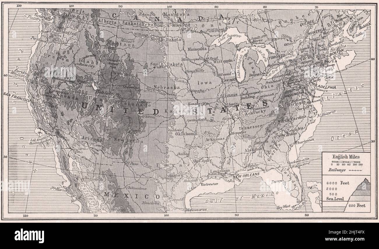 Montagne costiere e pianura centrale degli Stati Uniti d'America. USA (1923) Foto Stock