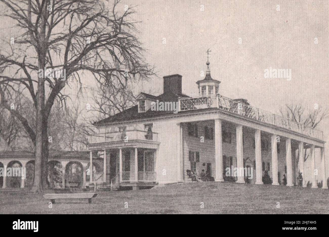 Antica residenza in legno del primo presidente americano. Virginia. Stati Uniti (1923) Foto Stock