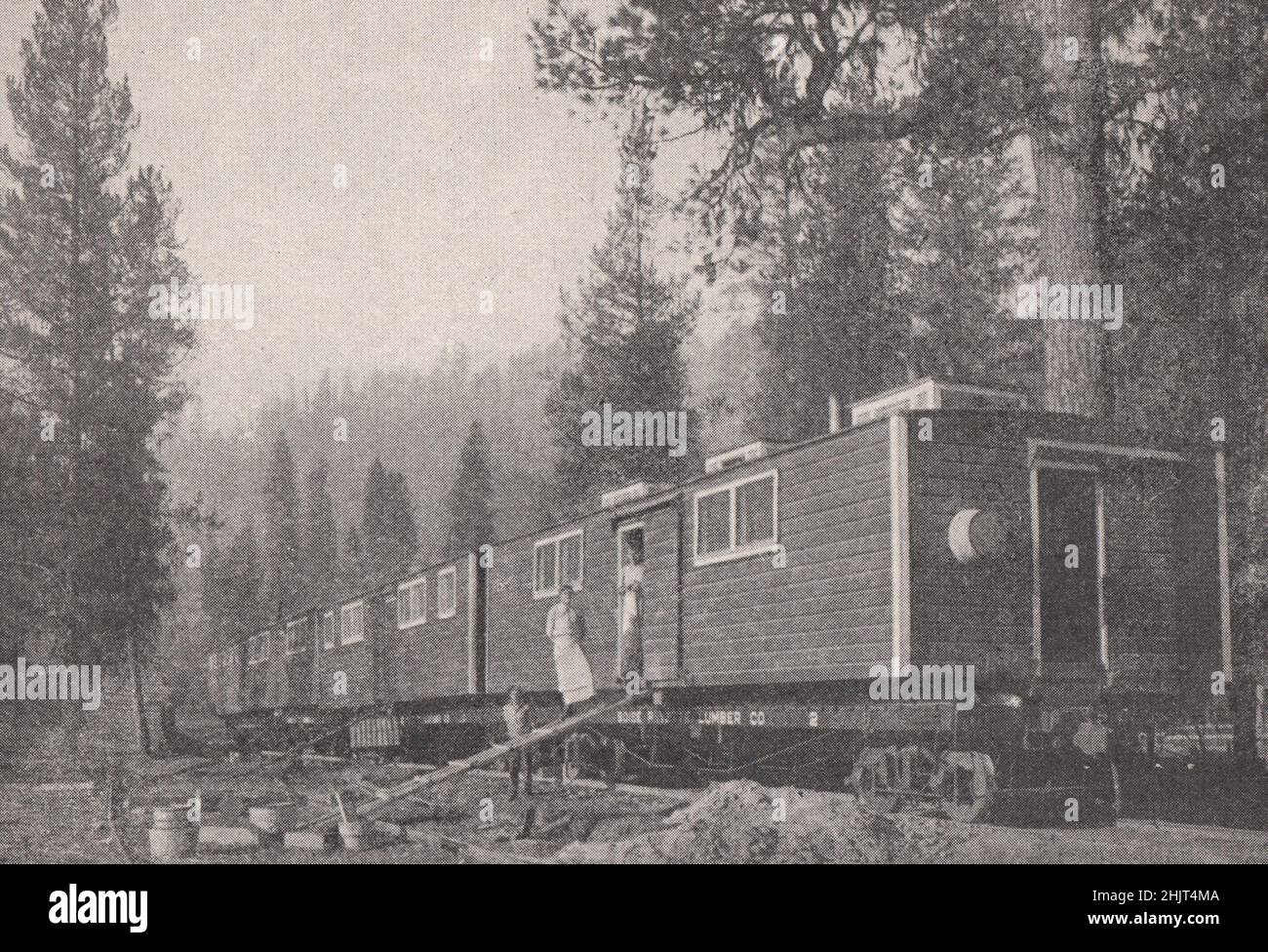 Scena in un campo di registrazione aggiornato dell'Idaho. Stati Uniti (1923) Foto Stock