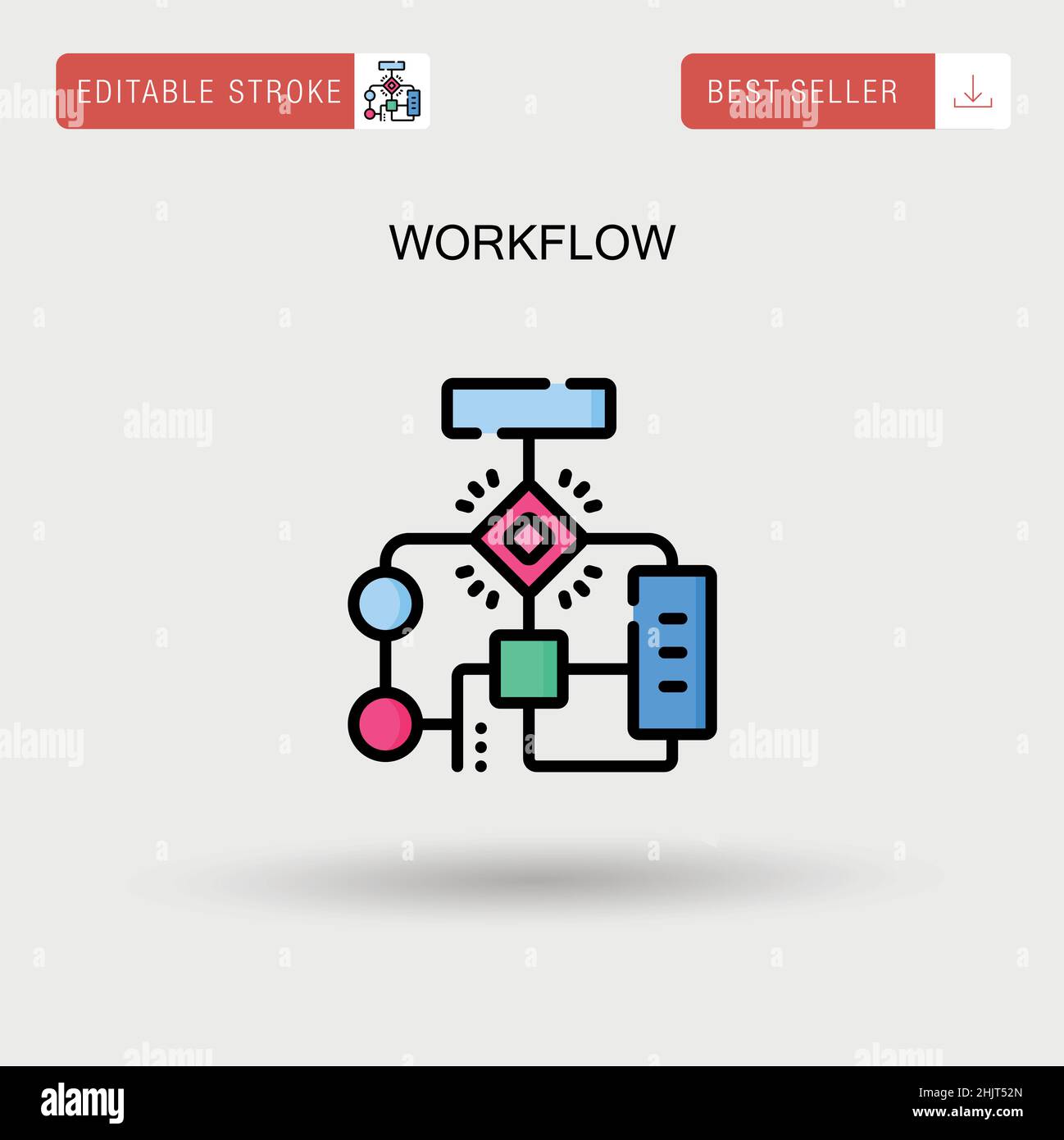 Icona vettore semplice flusso di lavoro. Illustrazione Vettoriale