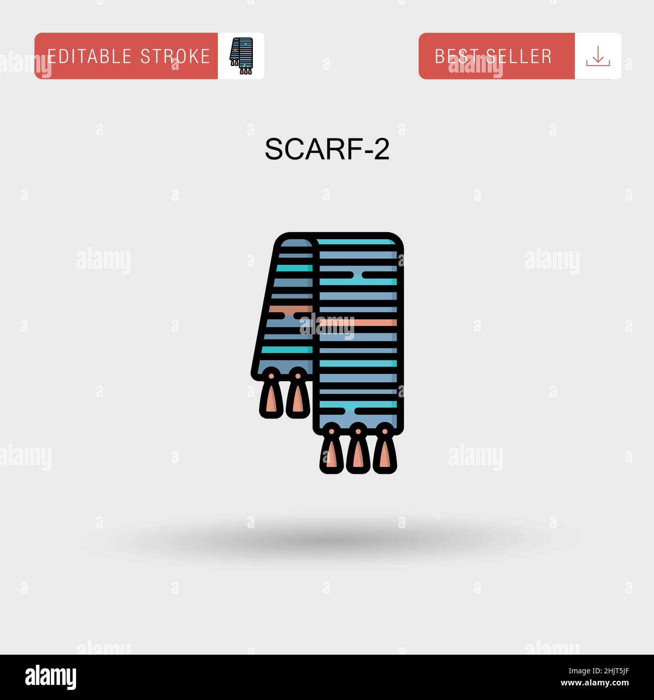 Sciarpa-2 semplice icona vettoriale. Illustrazione Vettoriale