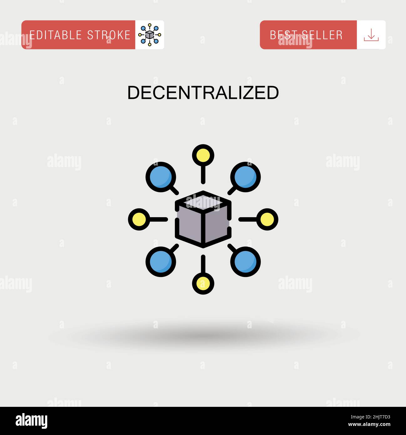 Icona vettoriale semplice decentralizzata. Illustrazione Vettoriale