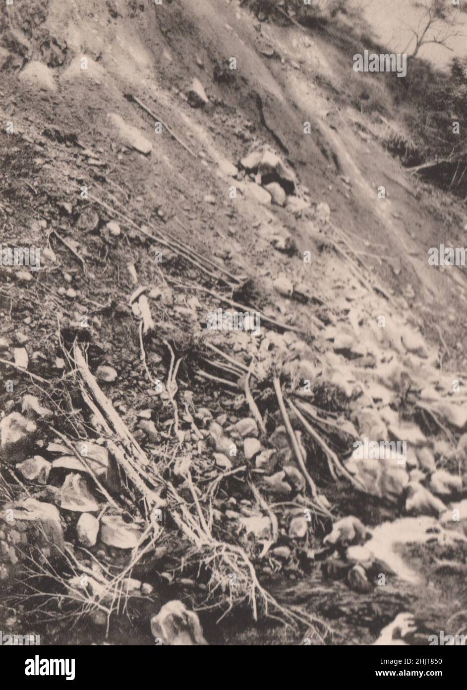Giappone terremoto 1923: Frane nelle montagne di Hakone Foto Stock