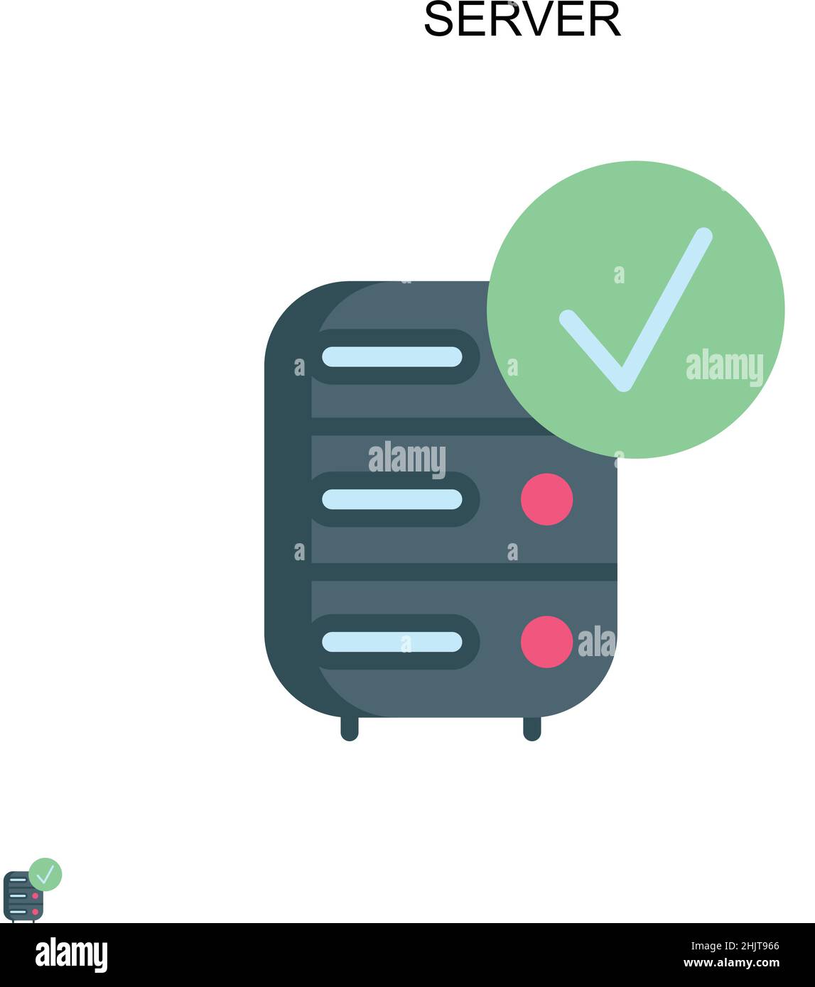 Icona vettore semplice server. Modello di disegno del simbolo di illustrazione per l'elemento dell'interfaccia utente mobile Web. Illustrazione Vettoriale