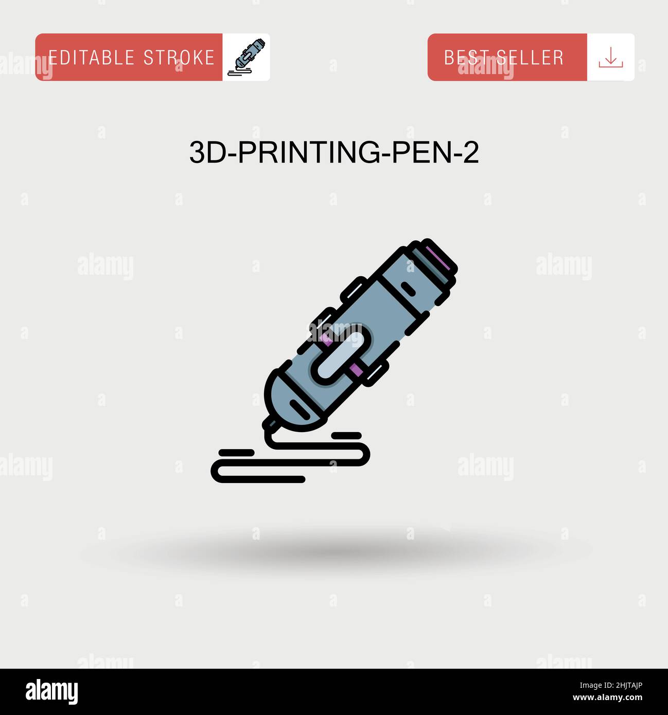 3D-printing-pen-2 icona vettore semplice. Illustrazione Vettoriale