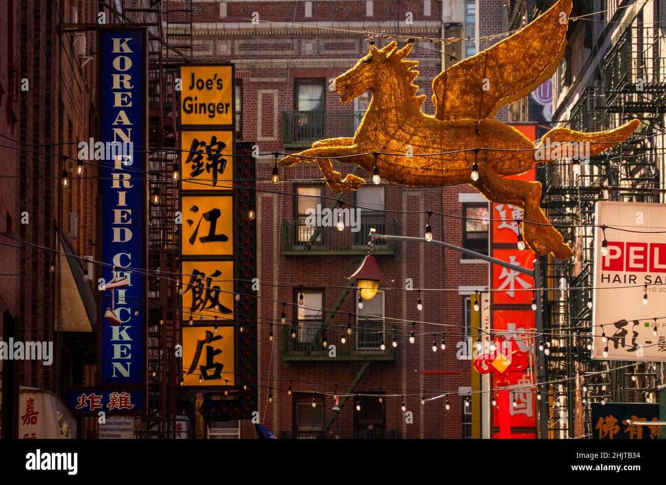 Zona di Chinatown di Manhattan, New York City Foto Stock