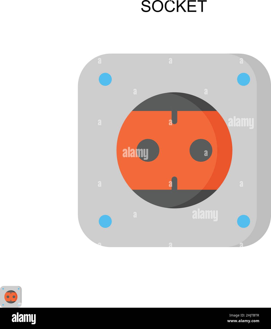 Icona vettore semplice socket. Modello di disegno del simbolo di illustrazione per l'elemento dell'interfaccia utente mobile Web. Illustrazione Vettoriale