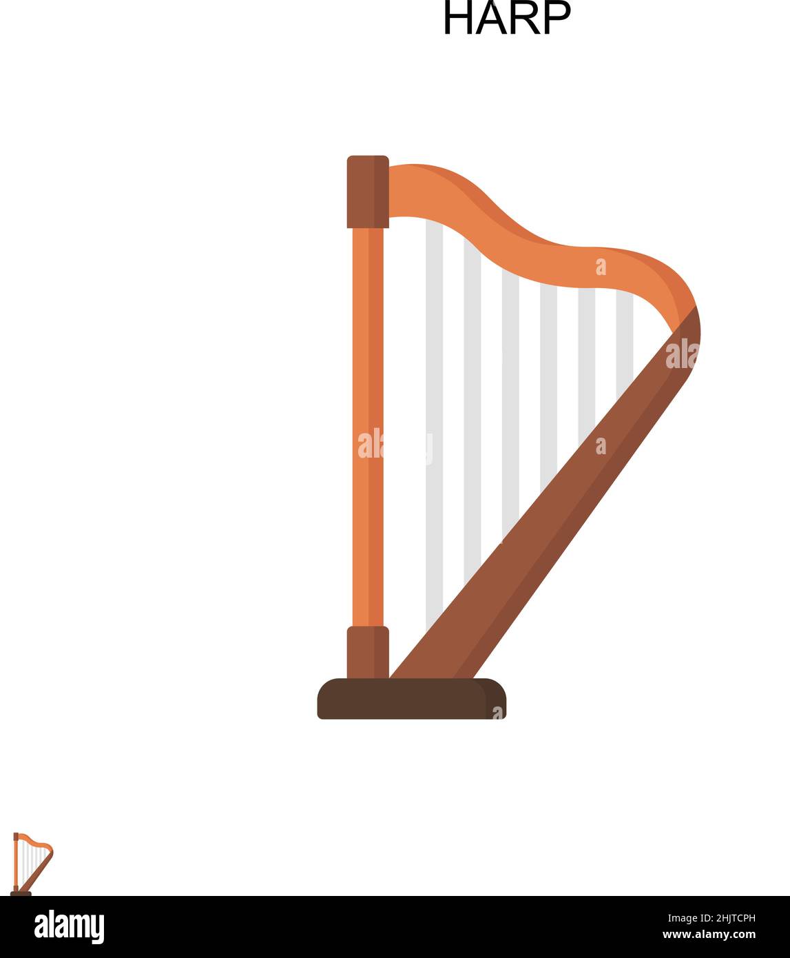 Icona vettore semplice HARP. Modello di disegno del simbolo di illustrazione per l'elemento dell'interfaccia utente mobile Web. Illustrazione Vettoriale