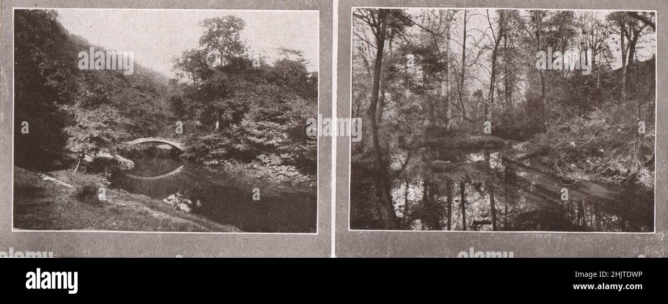 Vecchio ponte romano, Marple: Dingle, Lymm. Cheshire (1913) Foto Stock