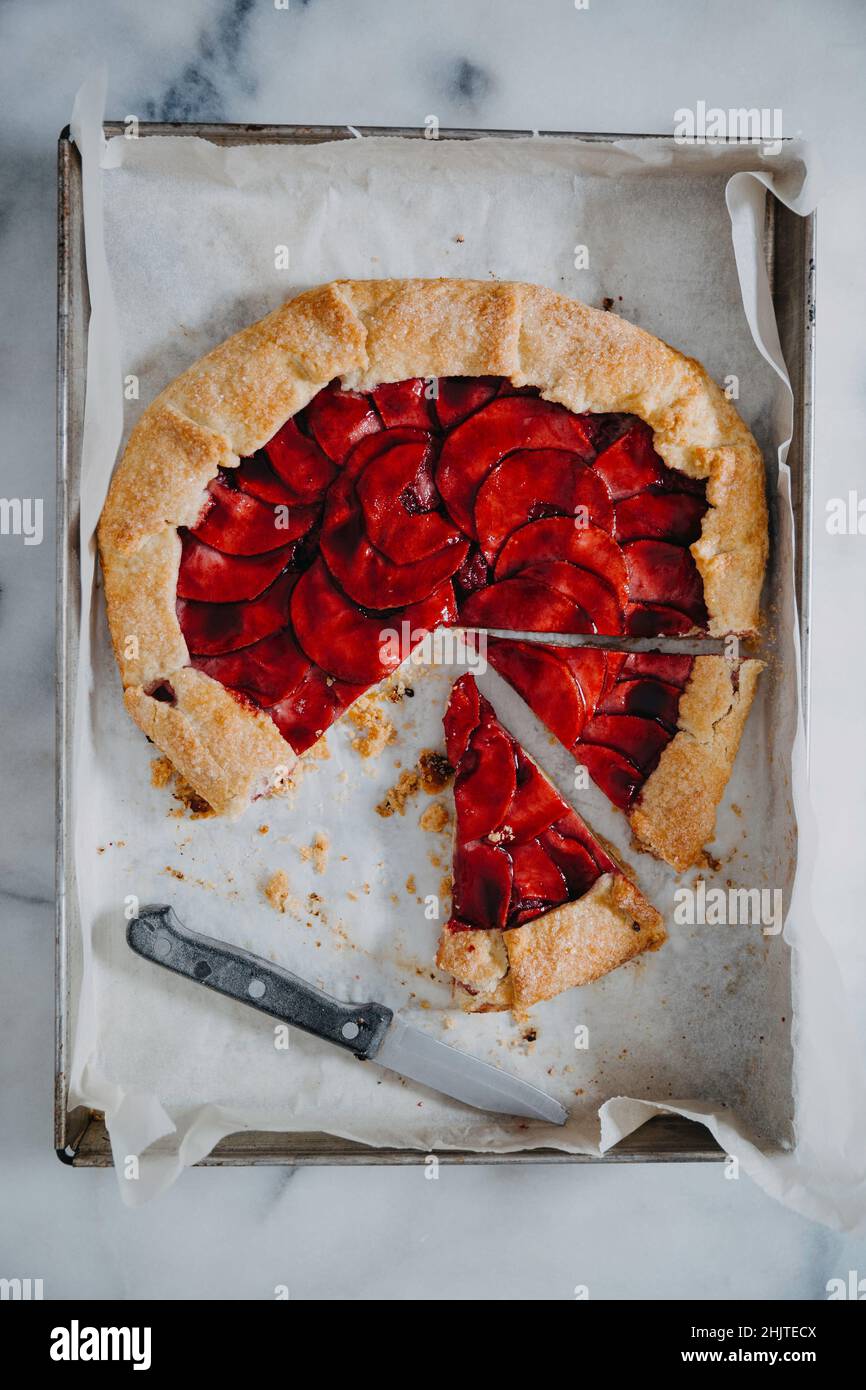 Una galette di mele a base di mele rosse Foto Stock