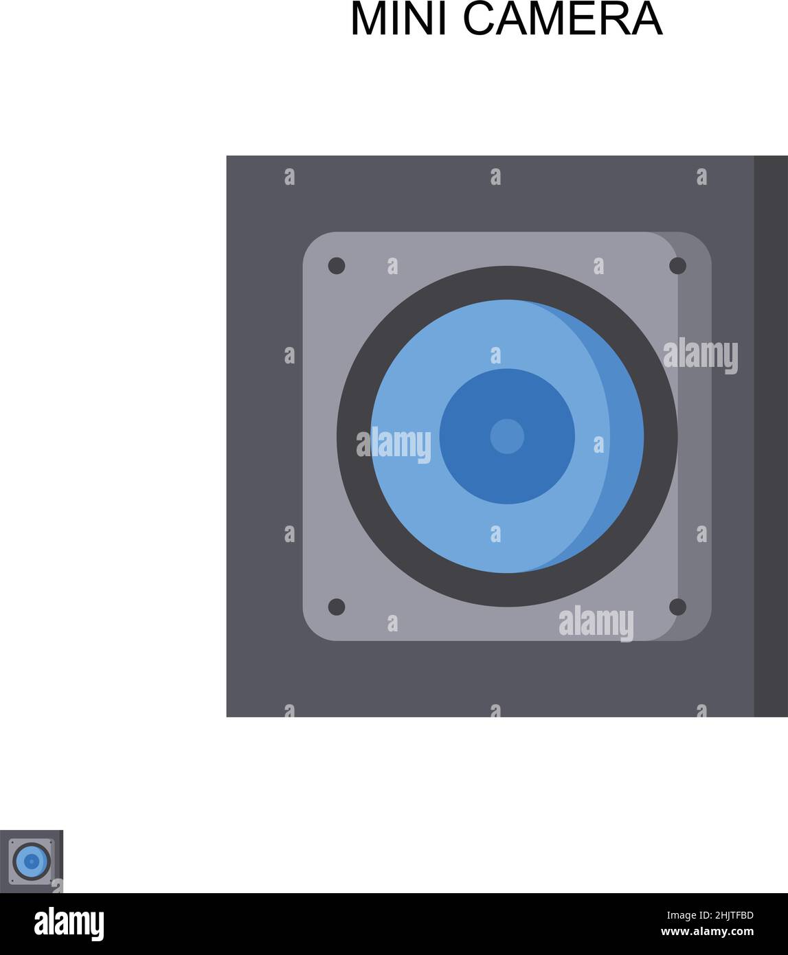 Mini fotocamera semplice icona vettoriale. Modello di disegno del simbolo di illustrazione per l'elemento dell'interfaccia utente mobile Web. Illustrazione Vettoriale