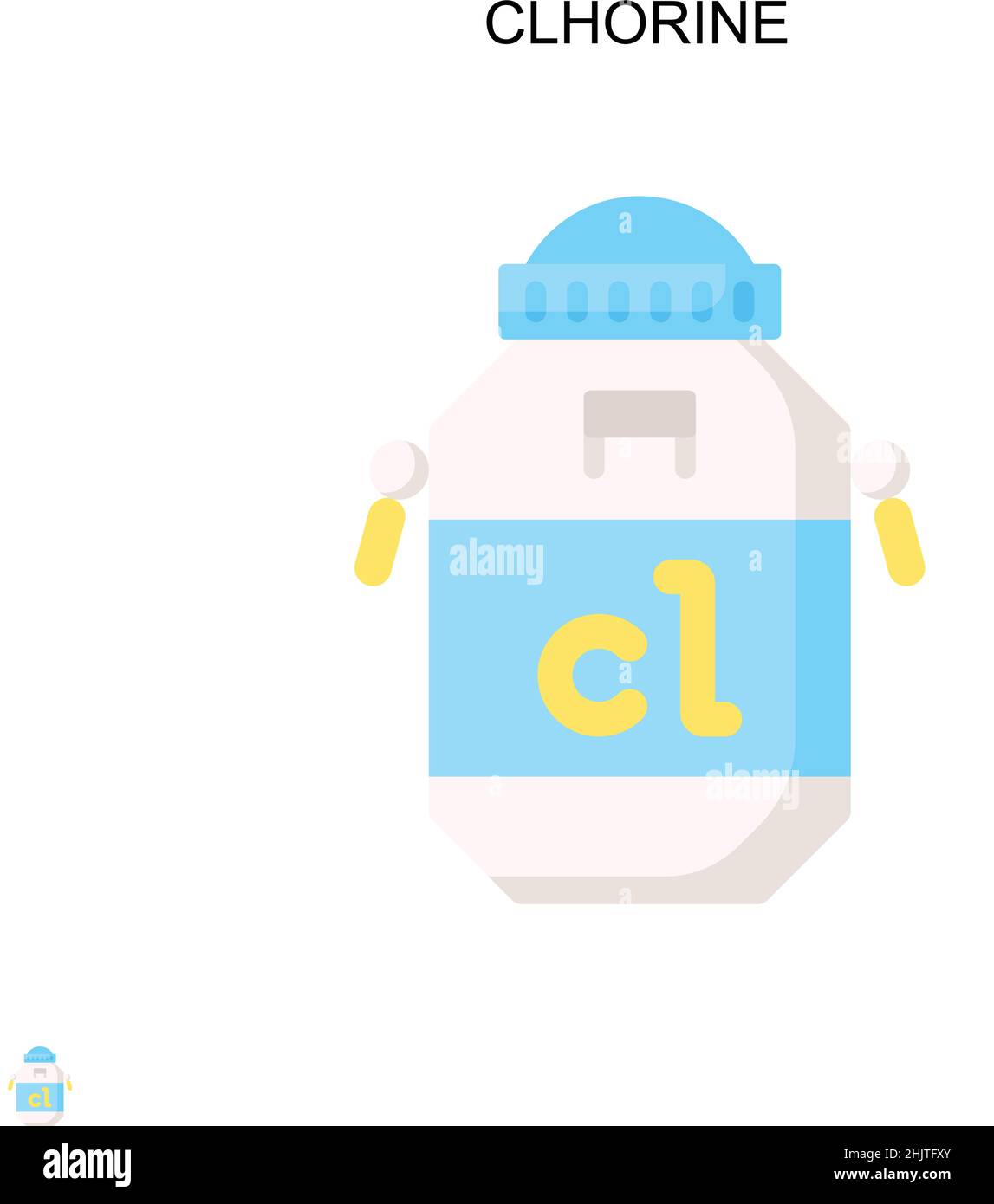 Icona Clhorine Simple Vector. Modello di disegno del simbolo di illustrazione per l'elemento dell'interfaccia utente mobile Web. Illustrazione Vettoriale