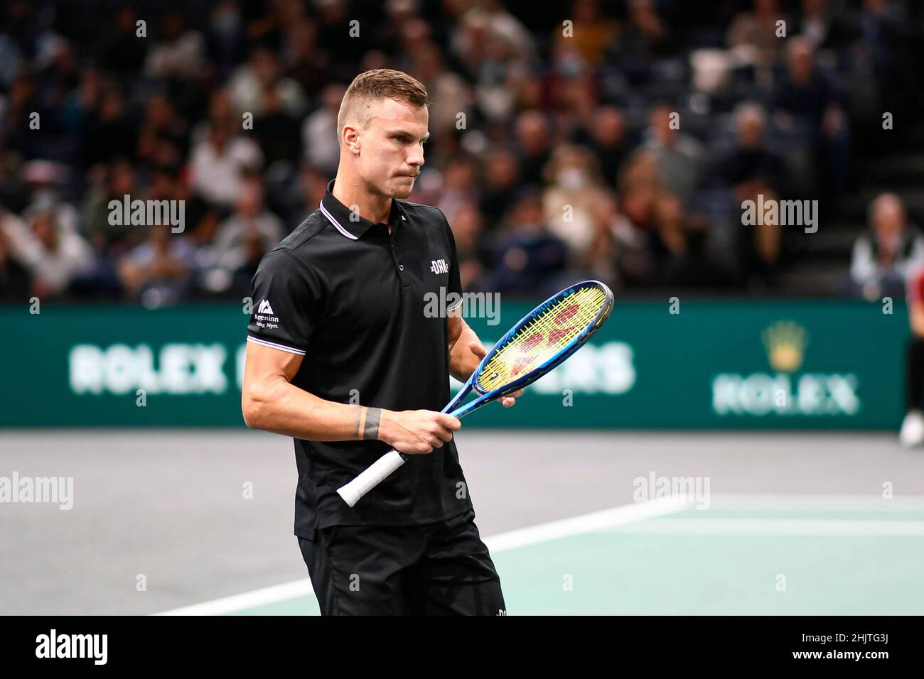 Marton Fucsovics of Hungary durante il Rolex Paris Masters 2021, torneo di tennis ATP Masters 1000, il 2 novembre 2021 presso l'Accor Arena di Parigi, Fran Foto Stock