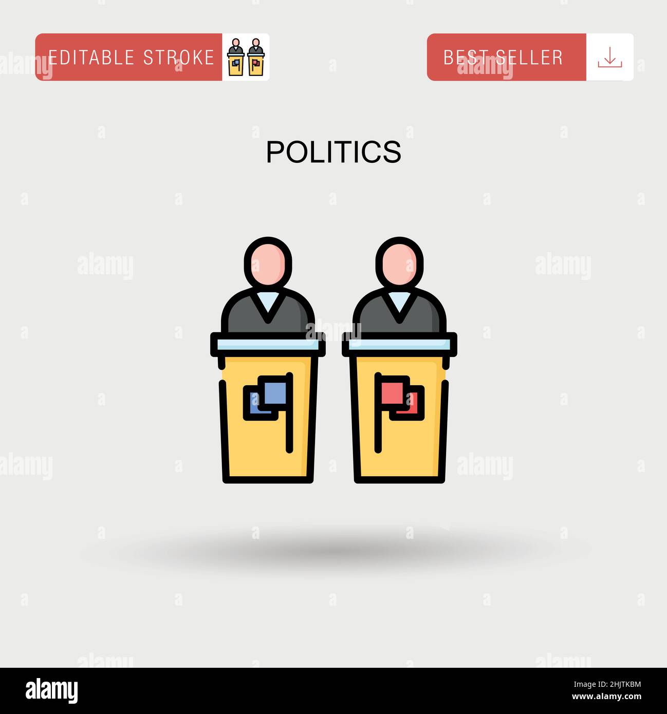 Politica semplice icona vettoriale. Illustrazione Vettoriale