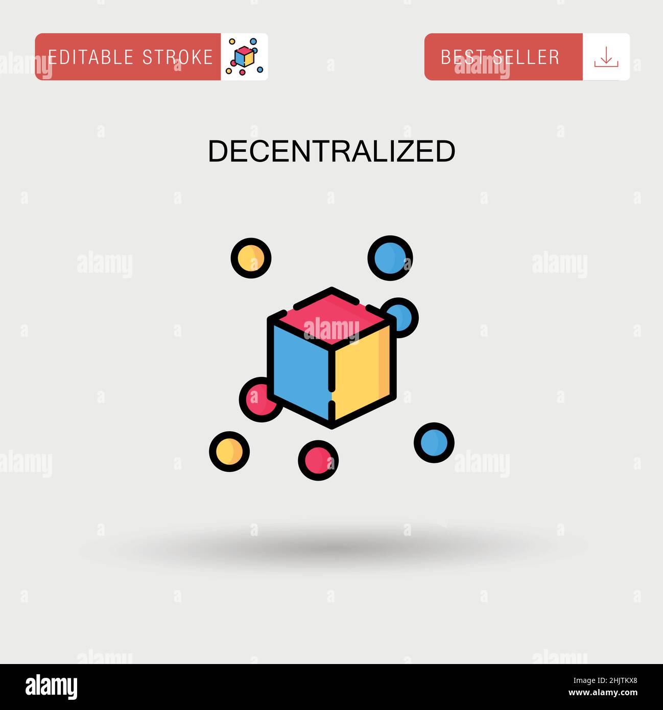 Icona vettoriale semplice decentralizzata. Illustrazione Vettoriale