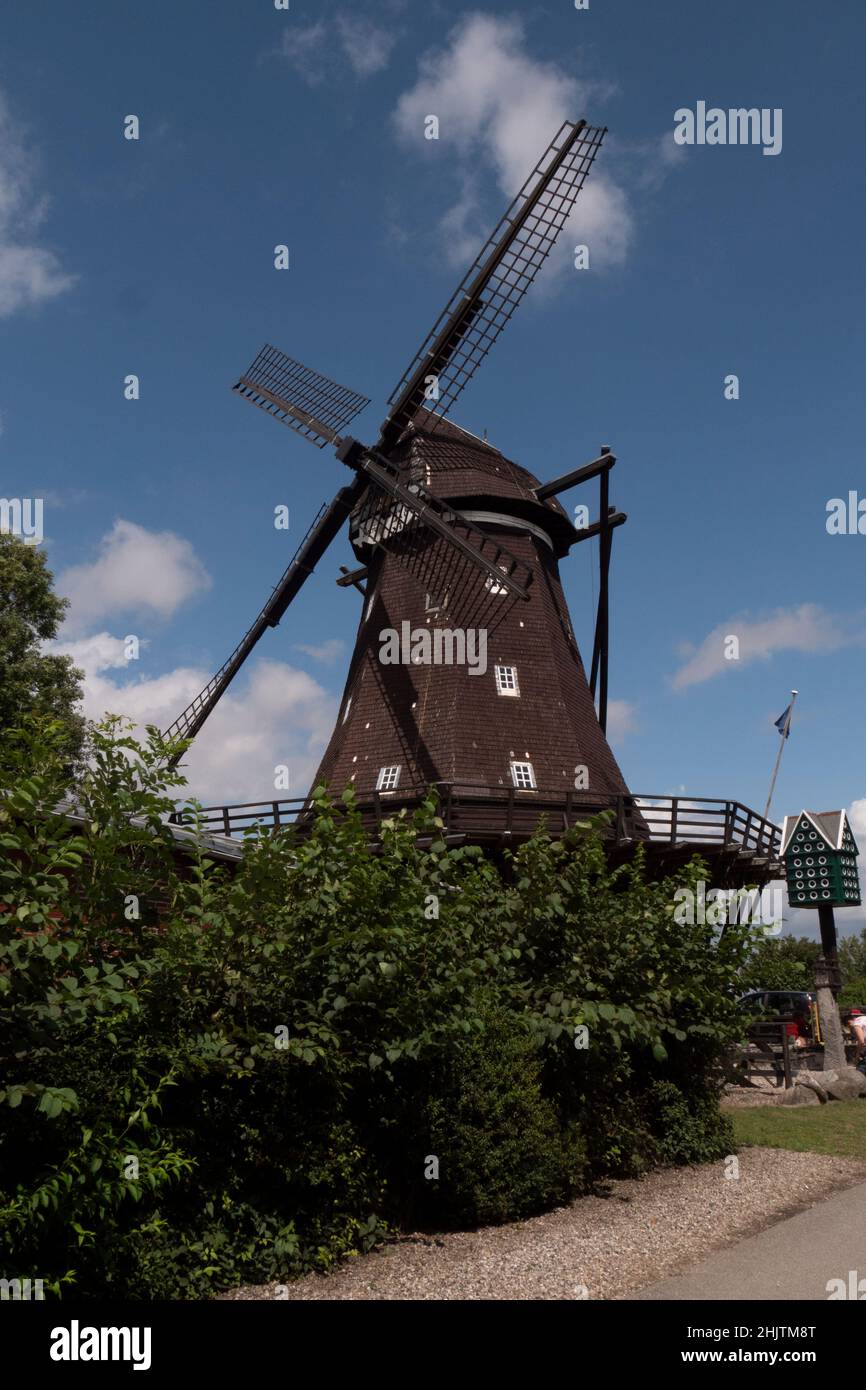 Storico mulino a vento tedesco sull'isola di Fehmarn Foto Stock
