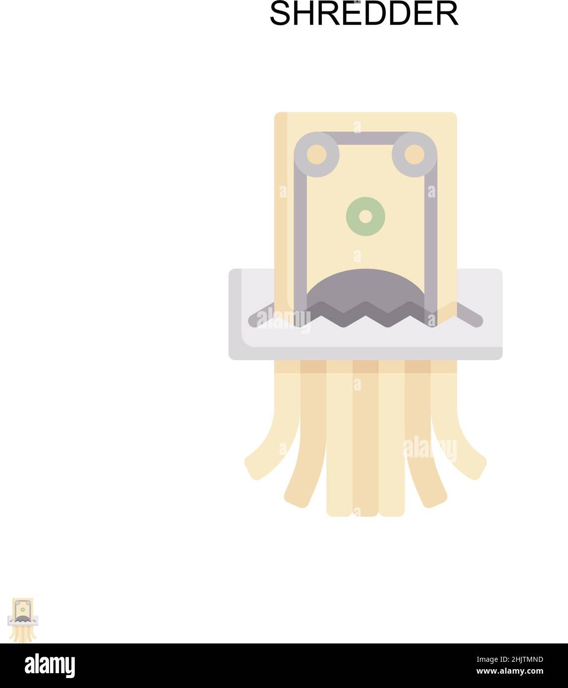 Shredder semplice icona vettoriale. Modello di disegno del simbolo di illustrazione per l'elemento dell'interfaccia utente mobile Web. Illustrazione Vettoriale