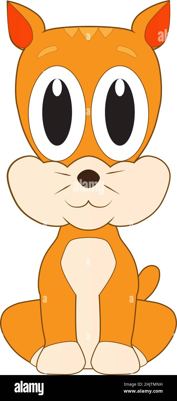 Illustrazione di un fumetto di un gatto divertente Foto Stock