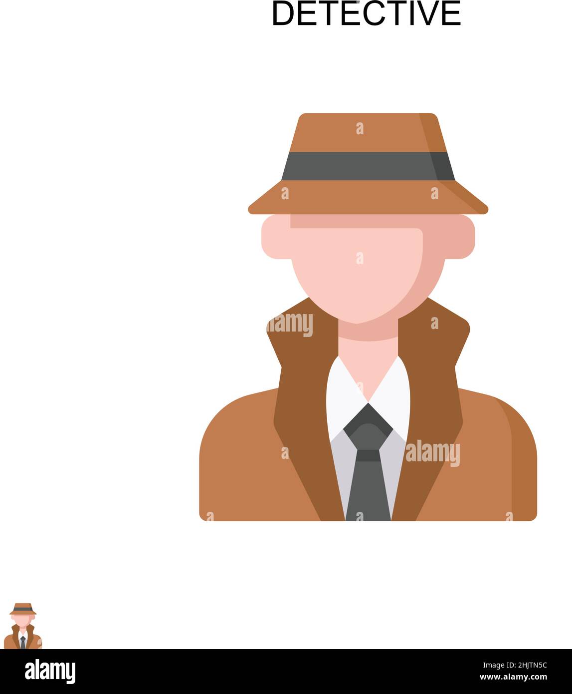 Icona vettore semplice detective. Modello di disegno del simbolo di illustrazione per l'elemento dell'interfaccia utente mobile Web. Illustrazione Vettoriale Icona vettore semplice detective. Modello di disegno del simbolo di illustrazione per l'elemento dell'interfaccia utente mobile Web. Illustrazione Vettoriale