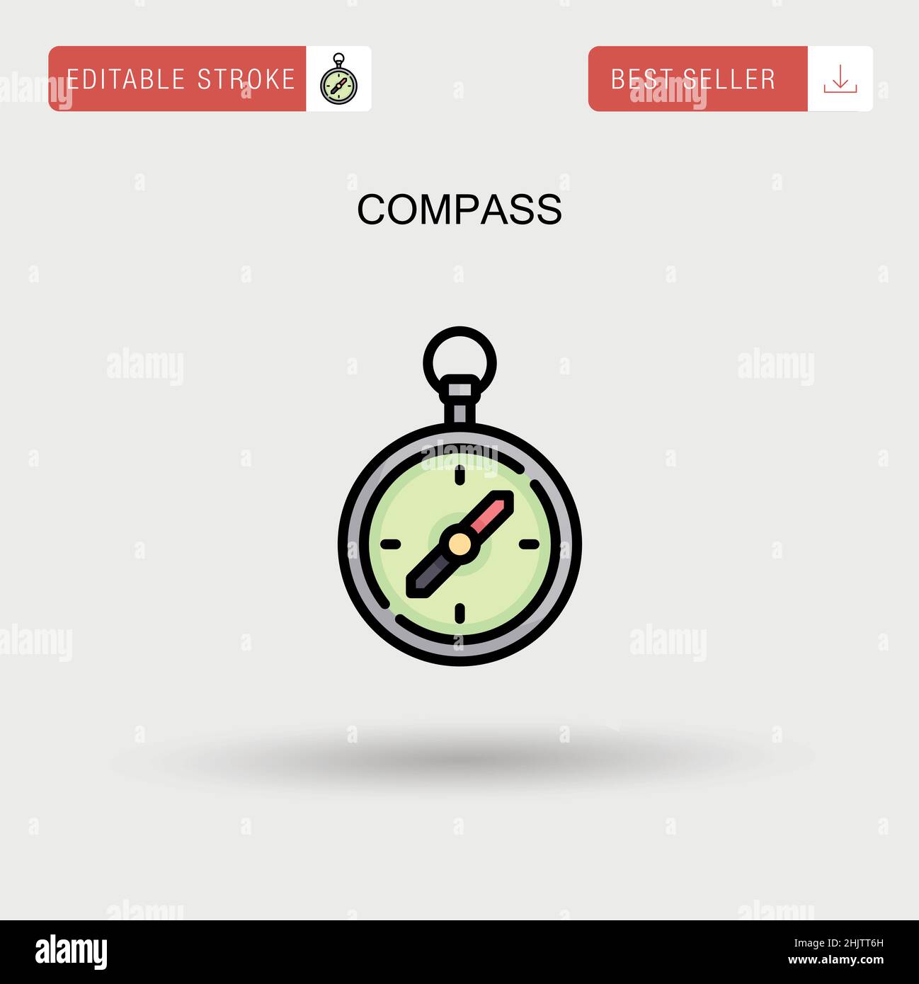Icona vettore bussola semplice. Illustrazione Vettoriale