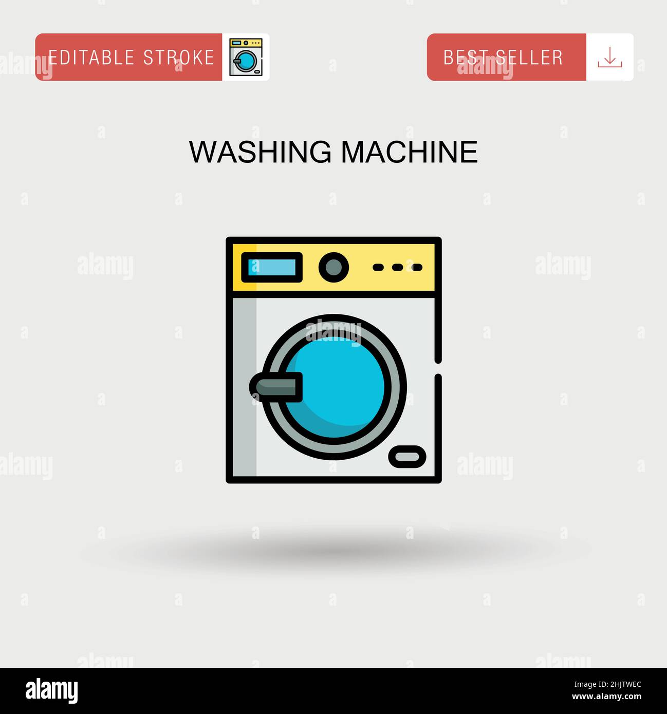 Lavatrice semplice icona vettoriale. Illustrazione Vettoriale