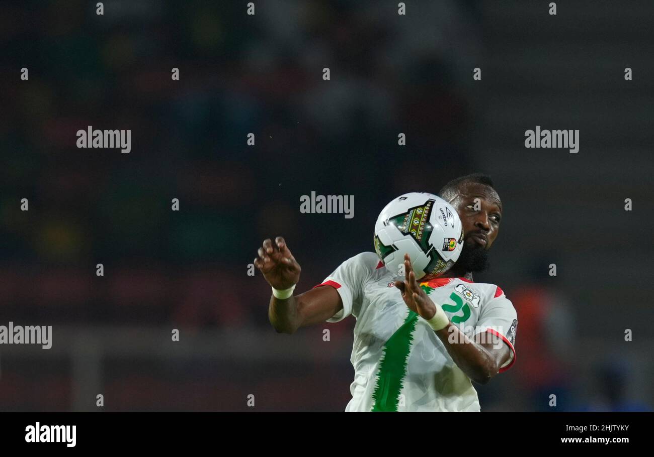 Yaoundé, Camerun, 9 gennaio 2022: Blati Touré del Burkina Faso durante il Camerun / Burkina Faso - Africa Cup of Nations allo Stadio Paul Biya. Prezzo Kim/CSM. Foto Stock