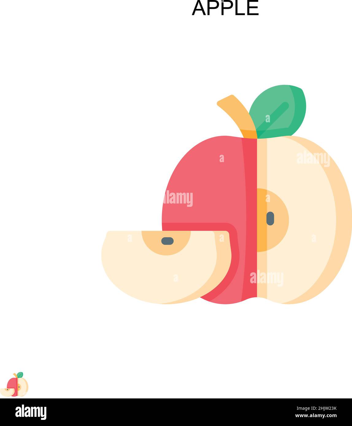 Icona Apple Simple Vector. Modello di disegno del simbolo di illustrazione per l'elemento dell'interfaccia utente mobile Web. Illustrazione Vettoriale