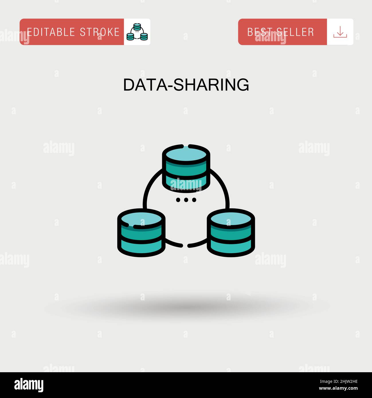 Icona vettore semplice per la condivisione dei dati. Illustrazione Vettoriale
