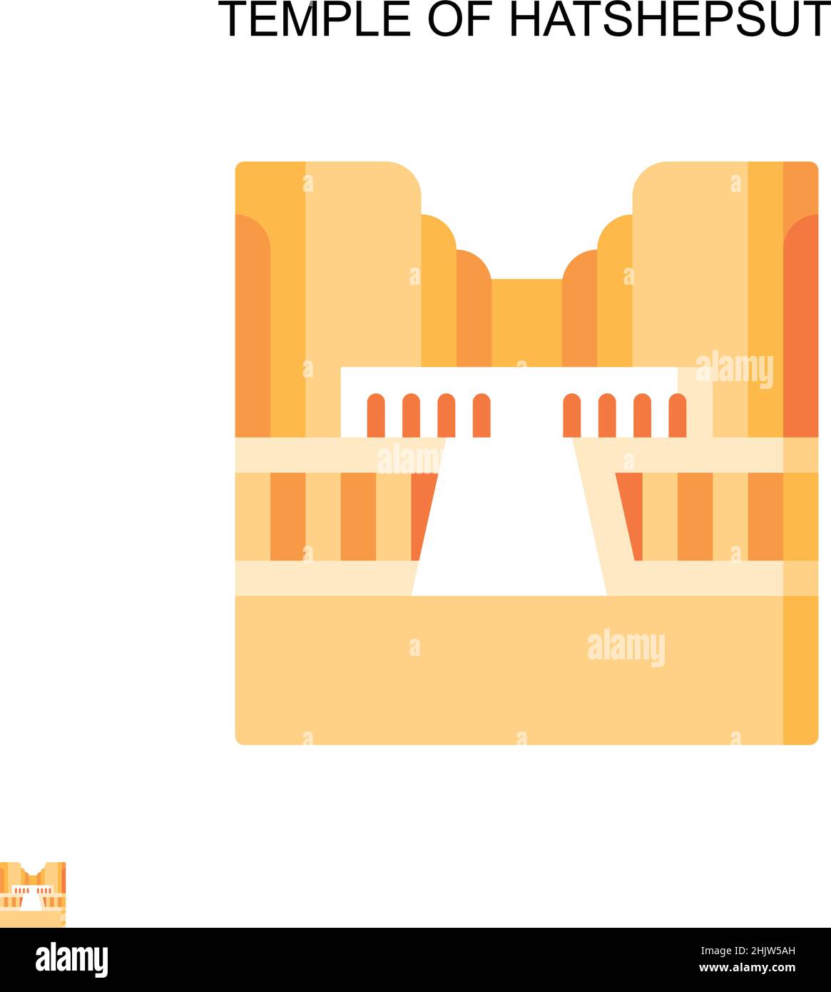 Tempio di hatshepsut semplice icona vettoriale. Modello di disegno del simbolo di illustrazione per l'elemento dell'interfaccia utente mobile Web. Illustrazione Vettoriale