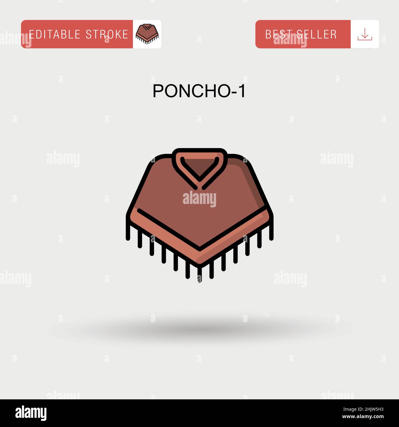 Poncho-1 icona vettoriale semplice. Illustrazione Vettoriale
