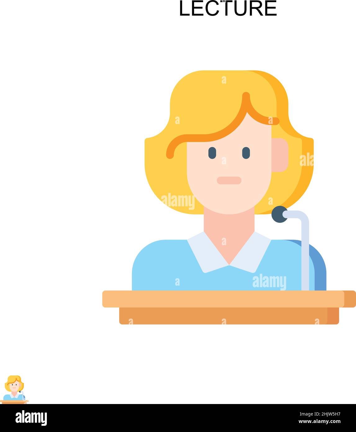 Icona vettoriale semplice della lezione. Modello di disegno del simbolo di illustrazione per l'elemento dell'interfaccia utente mobile Web. Illustrazione Vettoriale