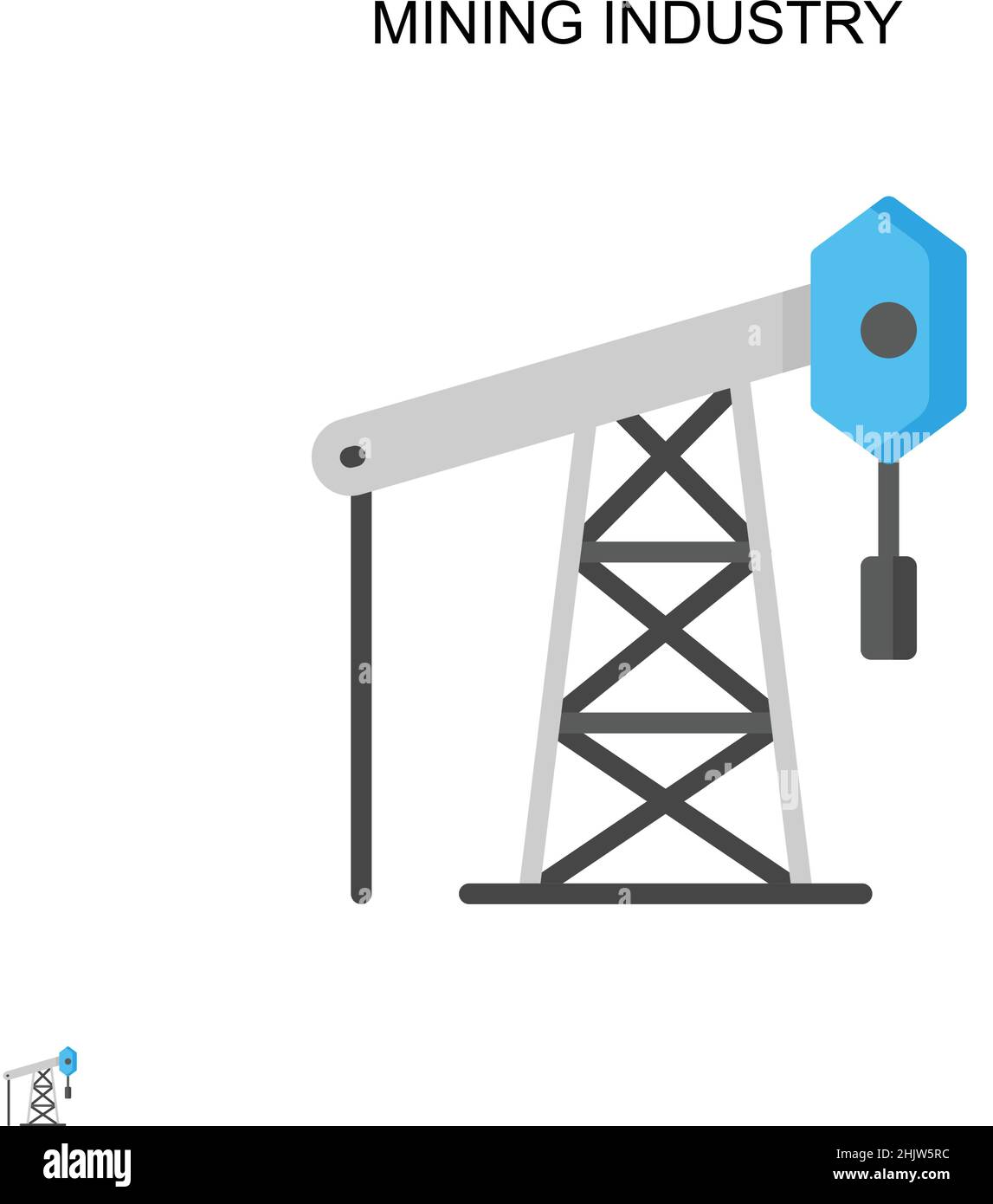 Icona vettore semplice del settore minerario. Modello di disegno del simbolo di illustrazione per l'elemento dell'interfaccia utente mobile Web. Illustrazione Vettoriale